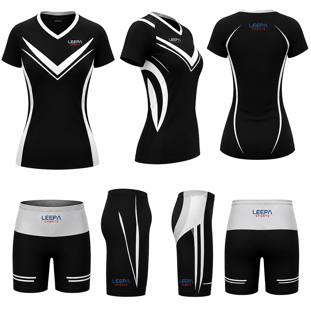Custom Volleyball Women Black & White Uniform