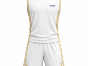 Custom White & Gold Basketball Uniform Jersey