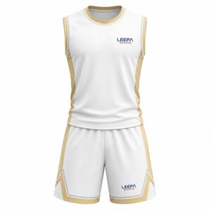 Custom White & Gold Basketball Uniform Jersey