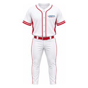 Custom White & Red Baseball Uniform