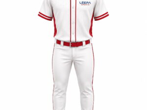 Custom White & Red Baseball Uniform