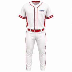 Custom White & Red Baseball Uniform