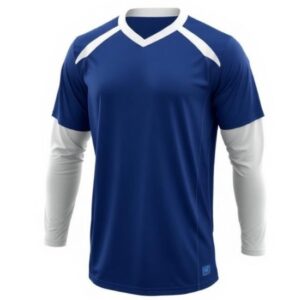 Long Sleeve Blue and White Authentic Football Jersey