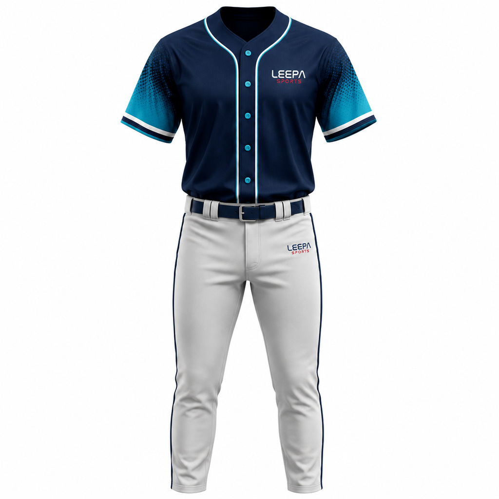 Blue & Grey Baseball Uniform