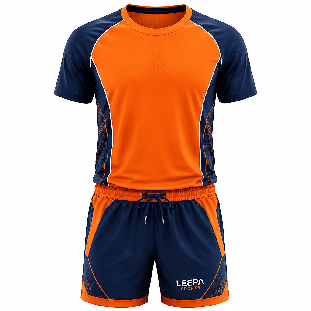 Blue Orange Football Uniform for Youth
