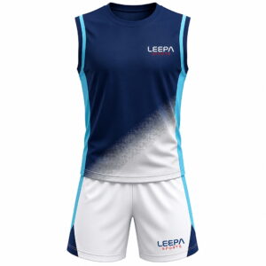 Navy Blue White Basketball Uniform
