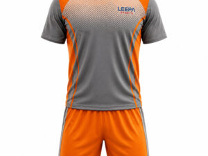 Orange Grey Custom Volleyball Uniform