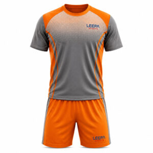 Orange Grey Custom Volleyball Uniform