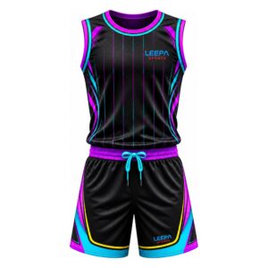 Pinstripes Black Basketball Uniform