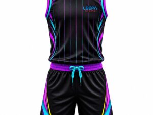 Pinstripes Black Basketball Uniform
