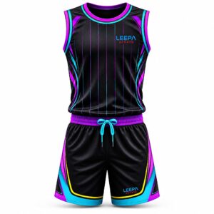 Pinstripes Black Basketball Uniform