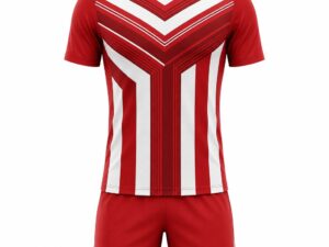 Printed Red White Football Uniform
