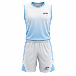 Sublimated Grey & Blue Basketball Uniform