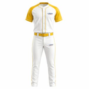 White Yellow Baseball Uniform