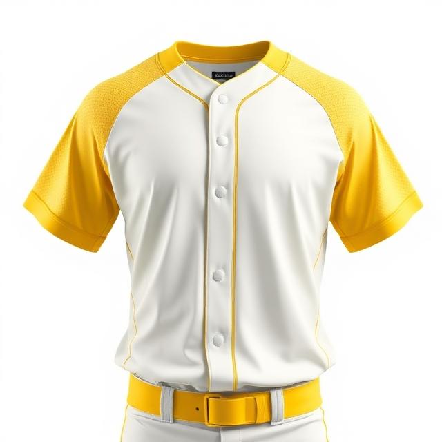 White Yellow Baseball Uniform