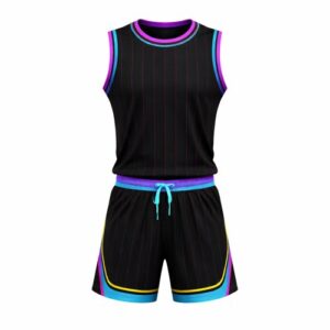 Pinstripes Black Basketball Uniform