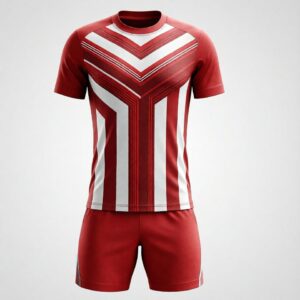 Printed Red White Football Uniform