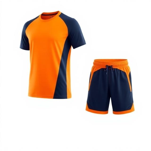 Printed Blue Orange Football Uniform for Kids