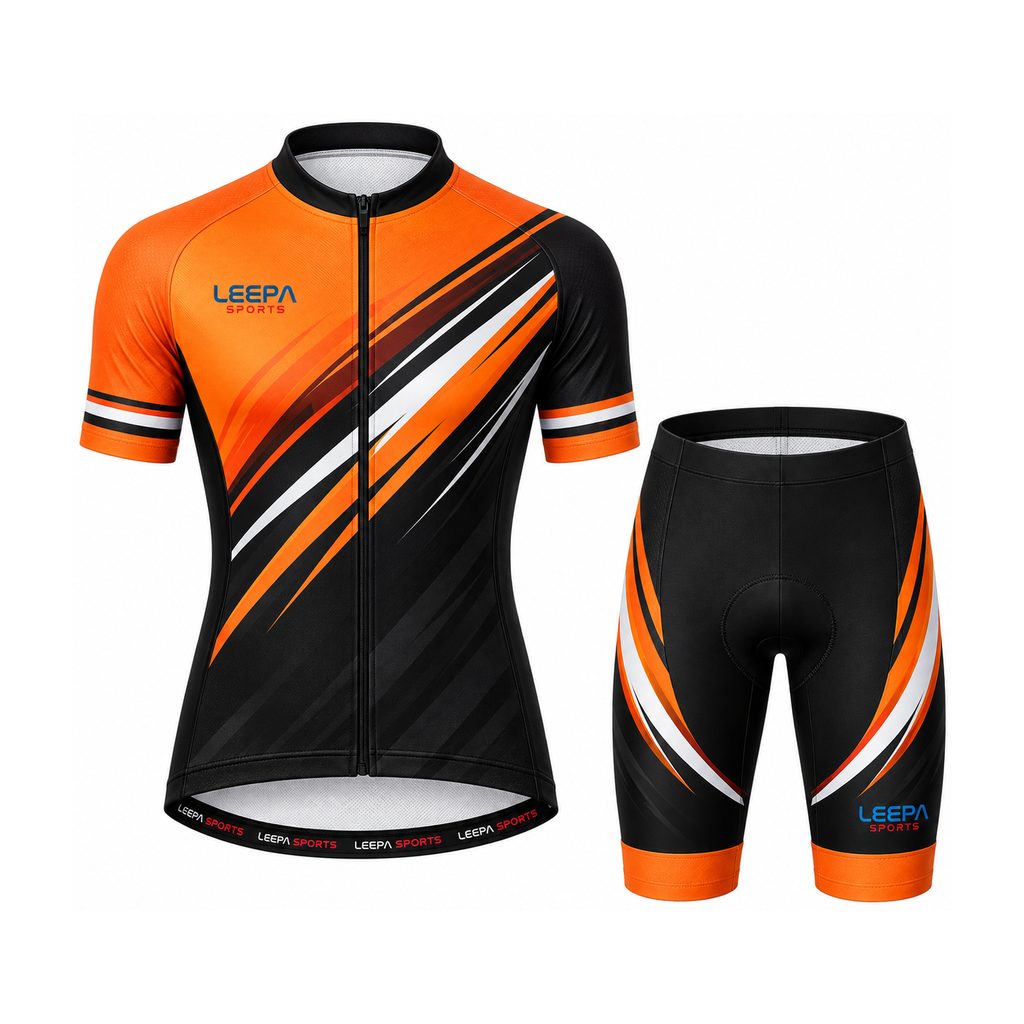 Black-Orange Custom Cycling Suit