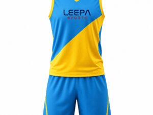 Breathable Yellow-Blue Netball Uniform