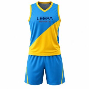 Breathable Yellow-Blue Netball Uniform