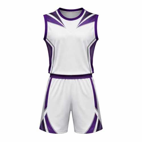 Purple White Basketball Uniform