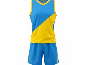 Breathable Yellow-Blue Netball Uniform