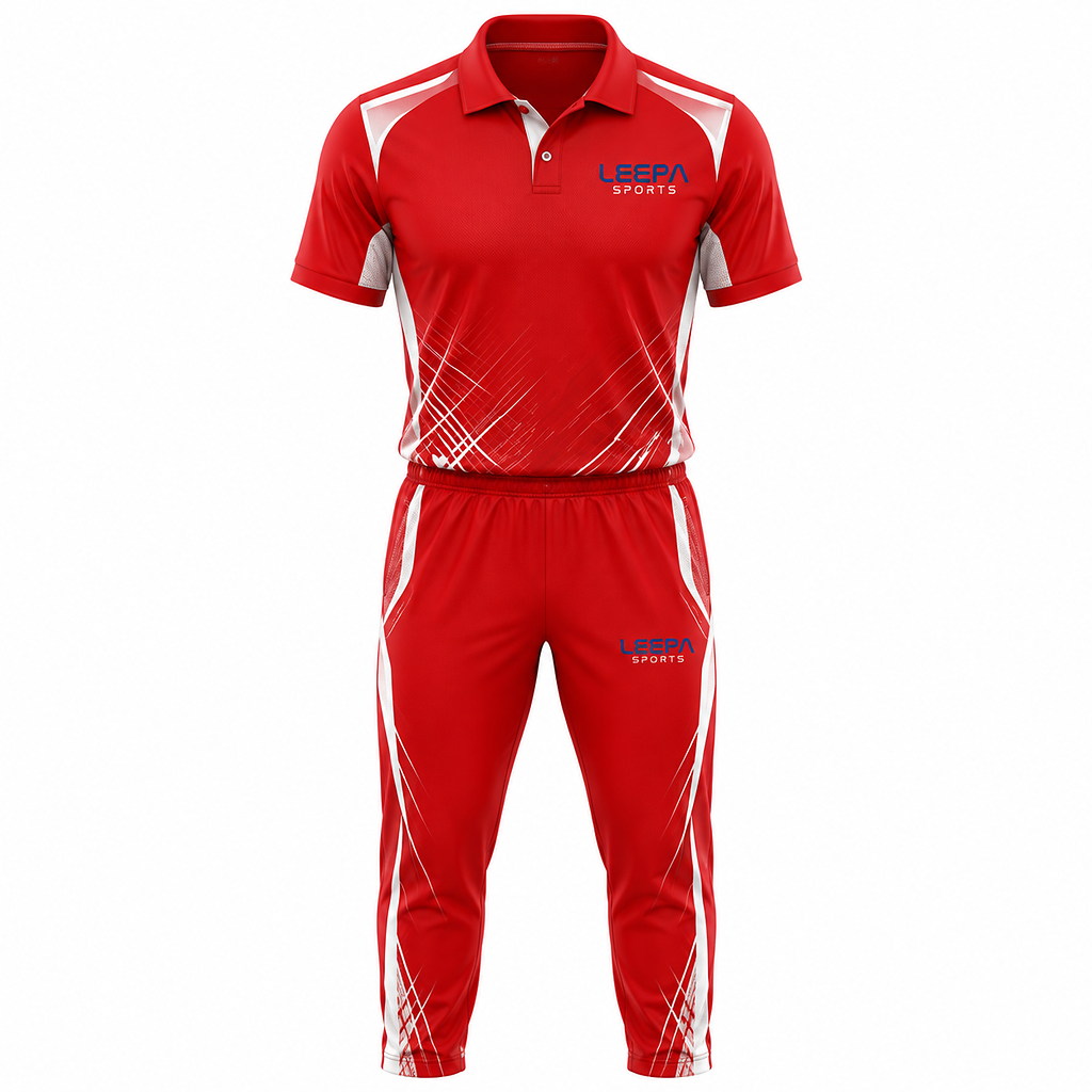 Custom Red Cricket Uniform