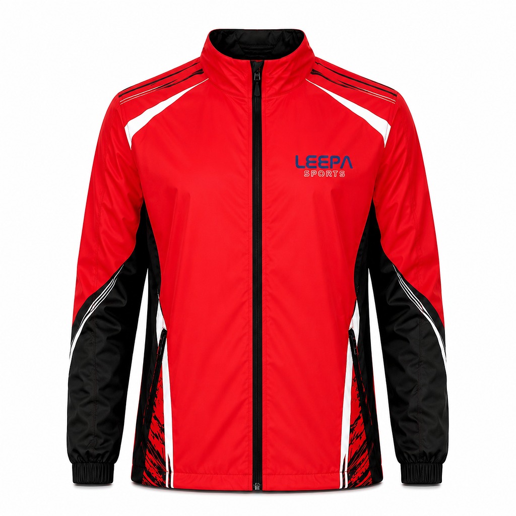 Red & Black Windbreaker Jackets