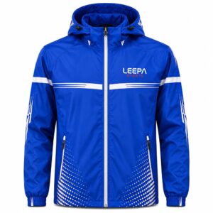 Royal-Blue-White-Hooded-Windbreaker