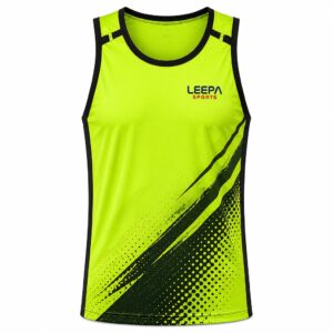 neon green black graphic sleeveless sports tank top