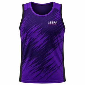 purple black brush stroke sleeveless sports tank top
