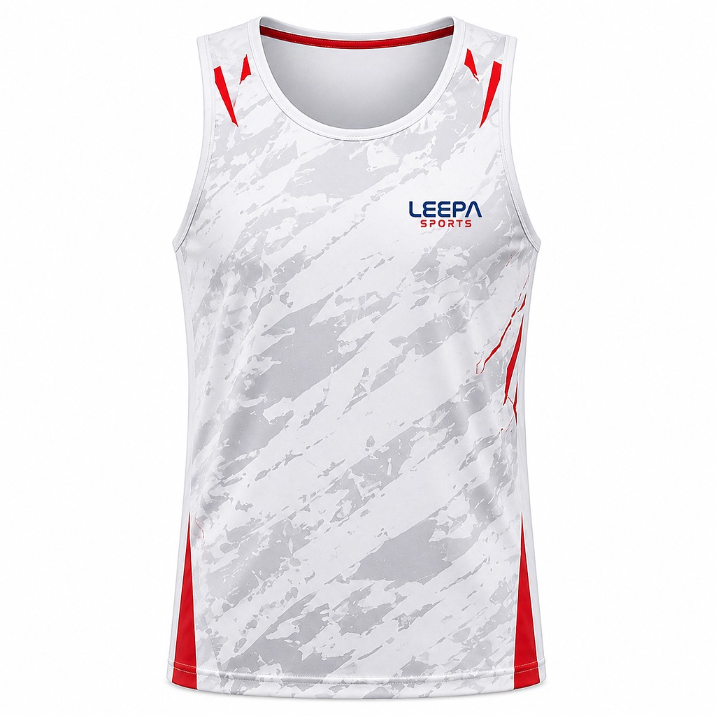 white red camouflage sleeveless sports tank top