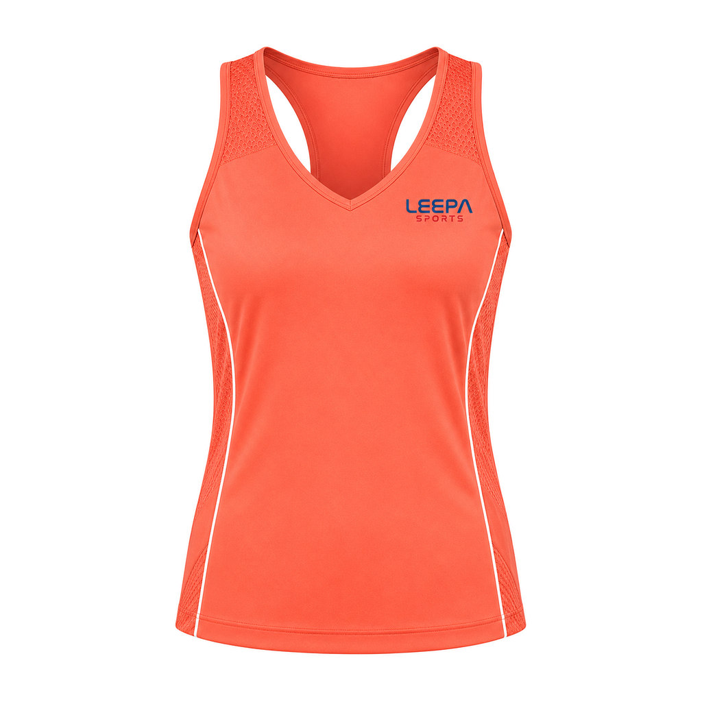 Coral Mesh Tennis Top