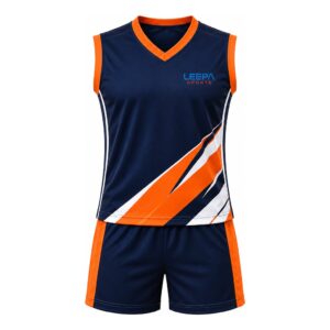 Navy Orange Volleyball Uniform