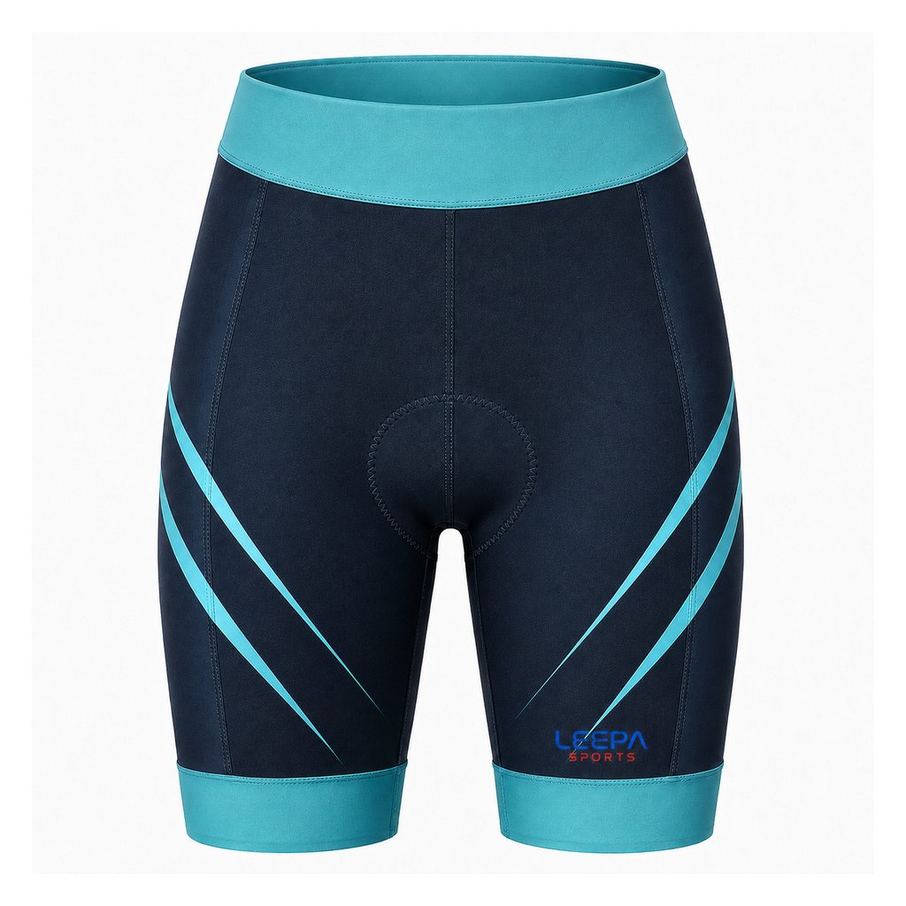 Aqua Stripe Cycling Shorts Women