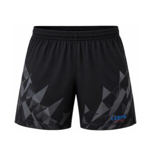 Black Geo Table Tennis Shorts