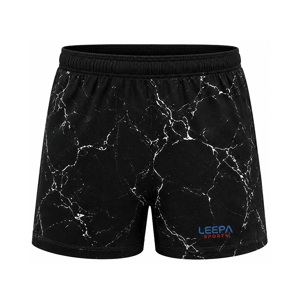 Black Marble Rugby Shorts