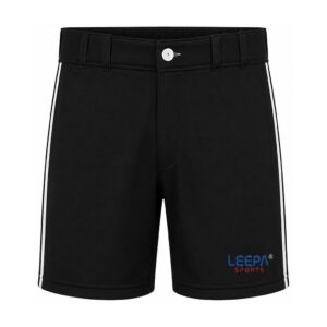 Black Piped Baseball Shorts