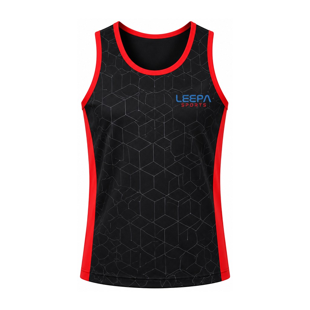 Black Red Hockey Sleeveless Top