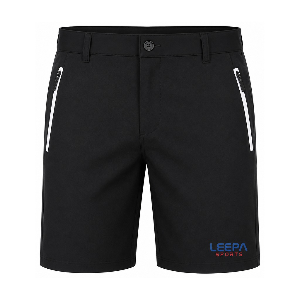 Black Zipper Golf Shorts