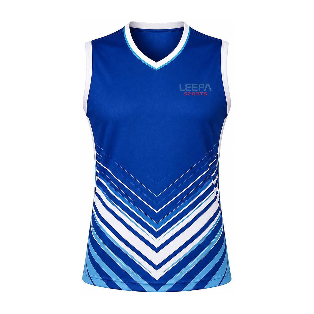 Blue Chevron Hockey Sleeveless Top