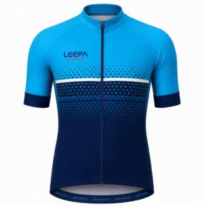 Cyan Dotted Cycling Jersey
