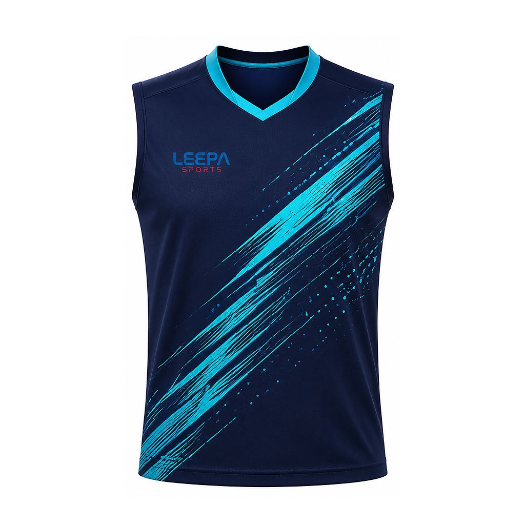 Cyan Slash Badminton Shirt