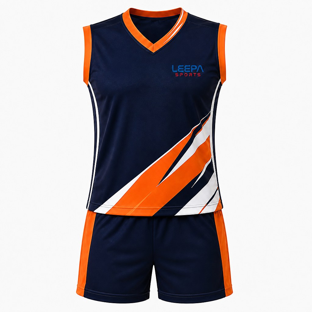 Navy Orange Volleyball Uniform