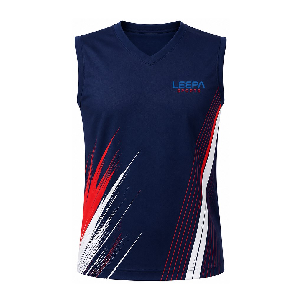 Navy Red Hockey Sleeveless Top