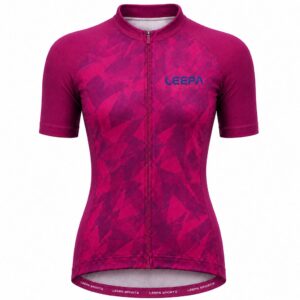 Pink Geometric Cycling Jersey