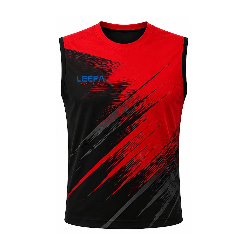 Red Brush Badminton Shirt