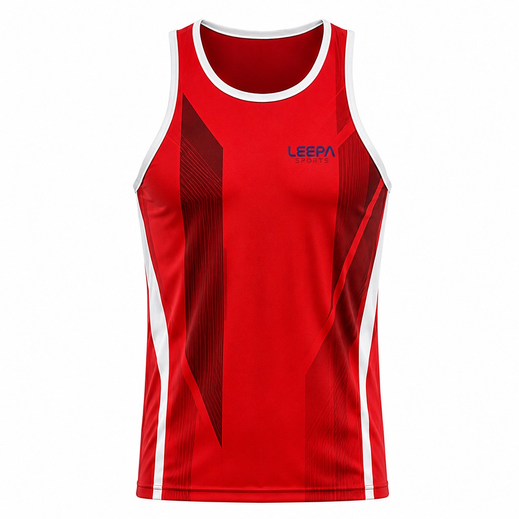 Red Geometry Boxing Vest