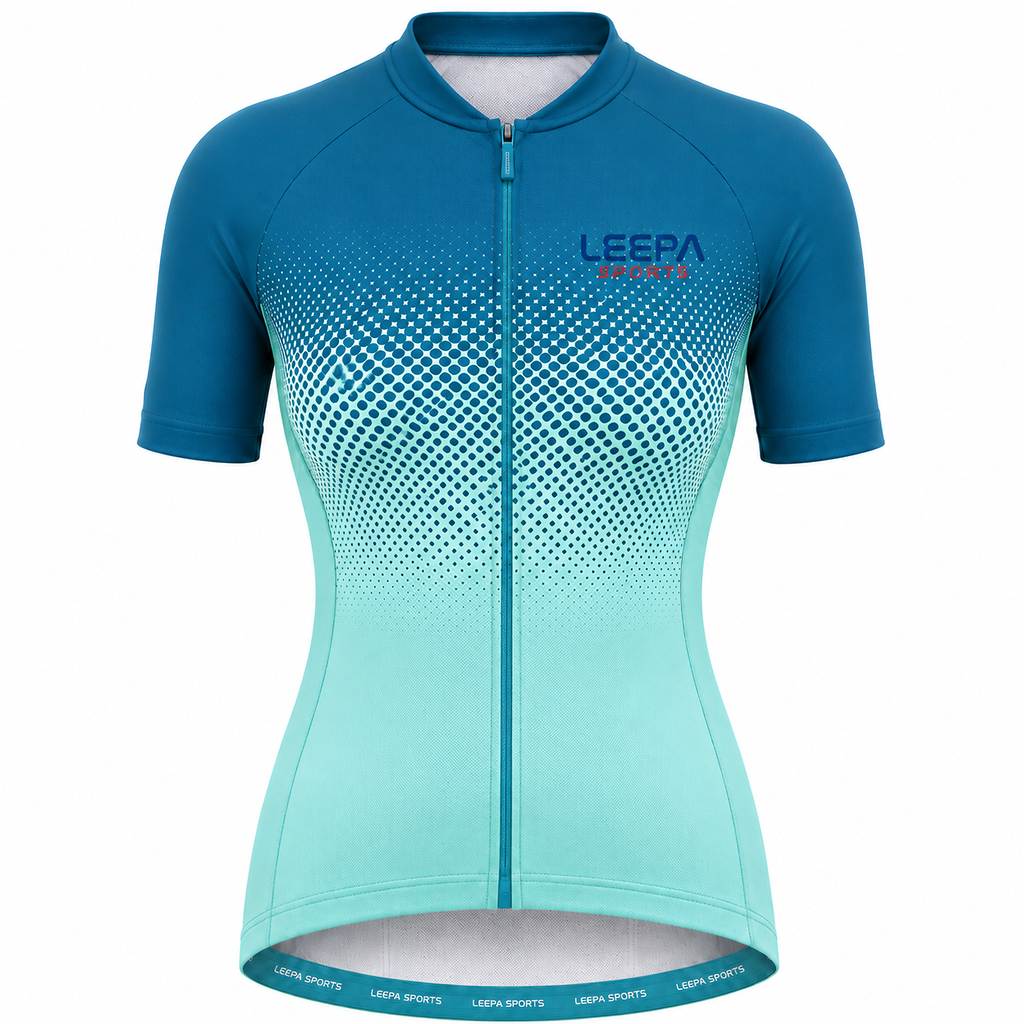 Teal Gradient Cycling Jersey